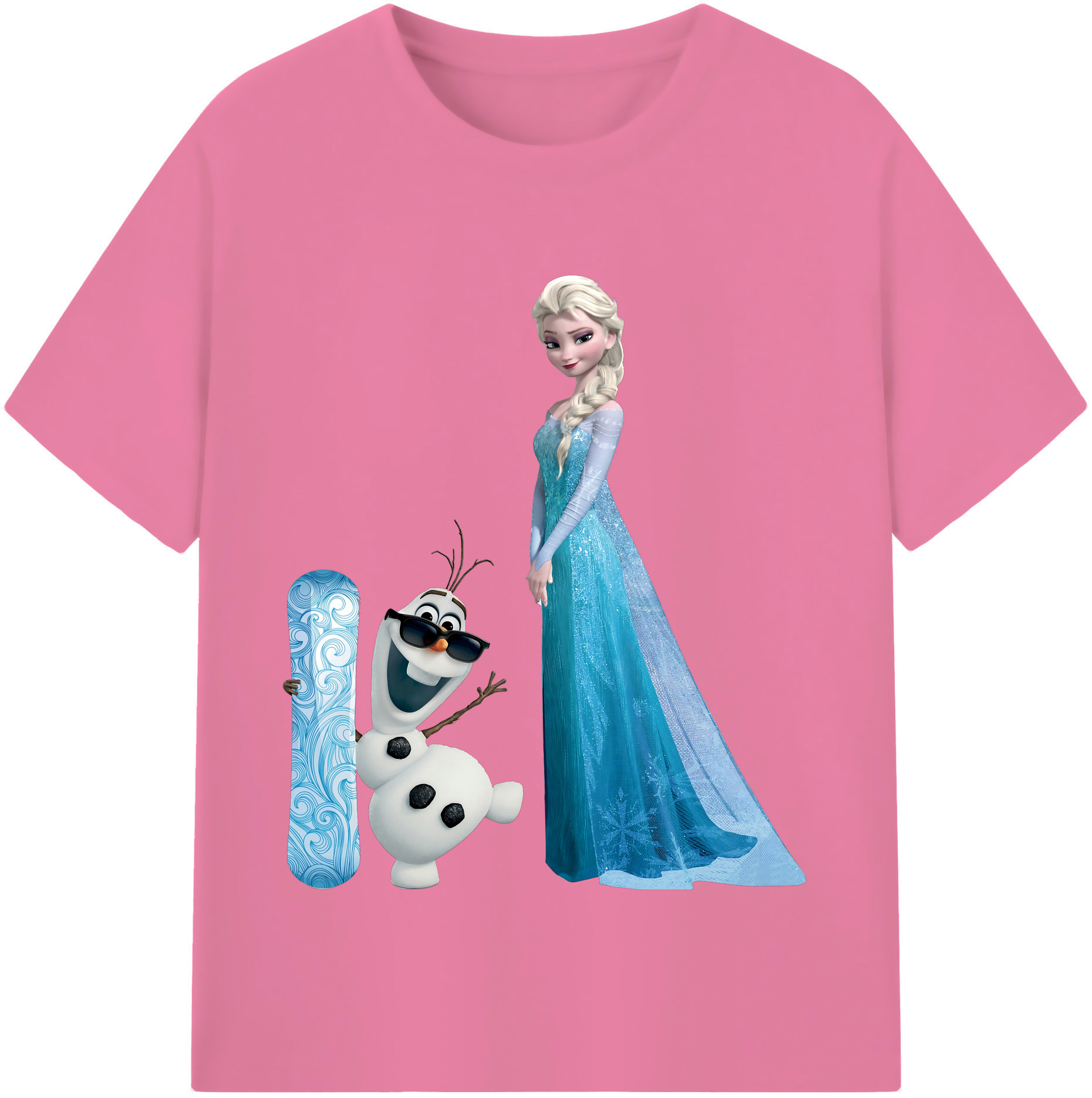 （画像用） アナと雪の女王 アンナ エルサ Frozen Anna Elsa 綿100％半袖Tシャツ（フロントプリント）